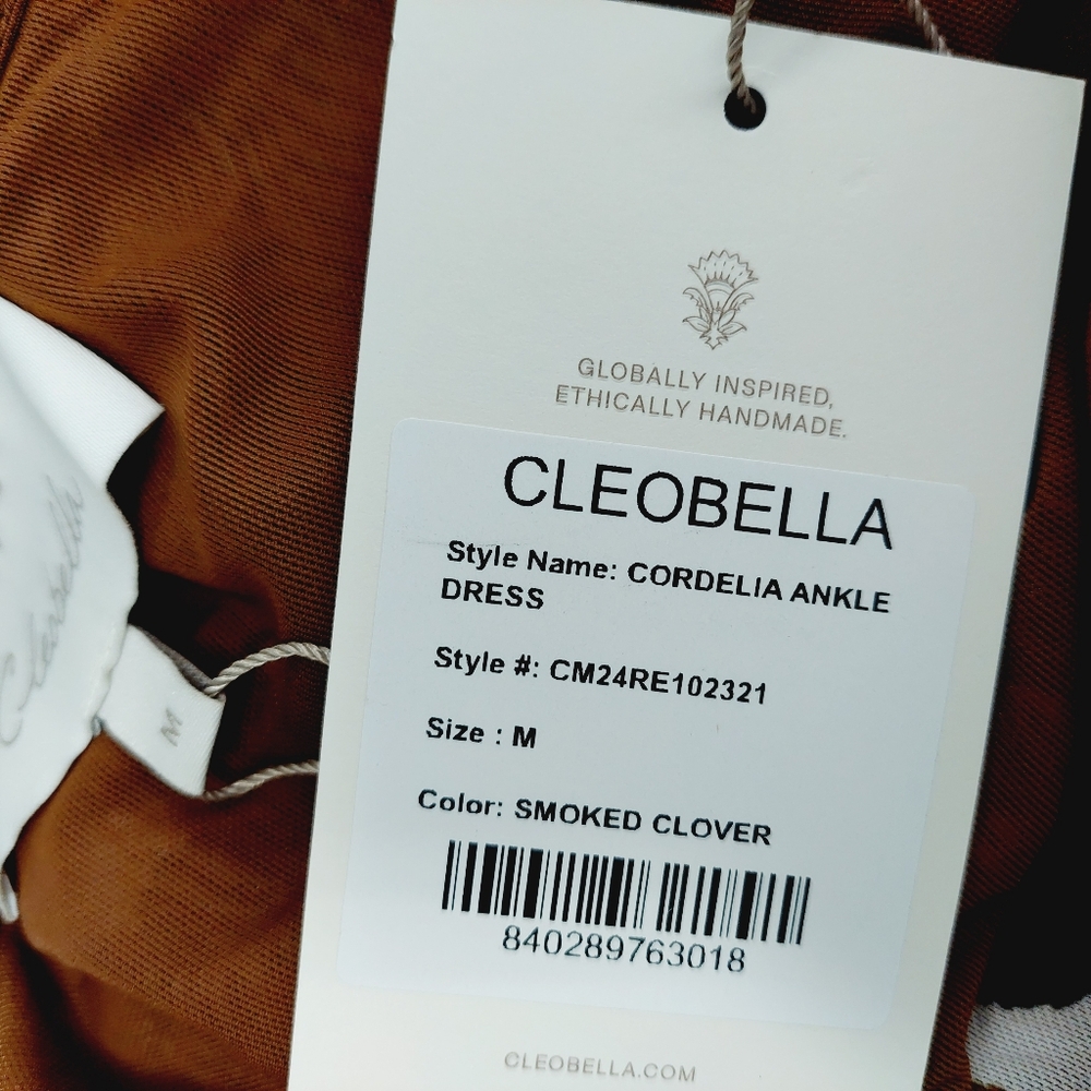 New CLEOBELLA Cordelia in Smoked Clover Off Shoulder Lined Ankle Dress P2953 - Picture 7 of 10